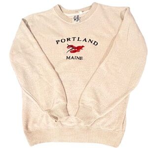 🆕- ESY Surf Co.- Embroidered Knit Portland Maine Lobster Crewneck Sweatshirt